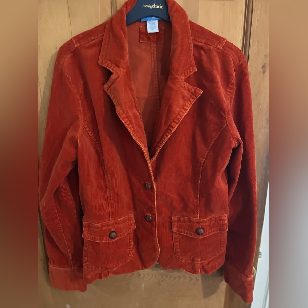 Women's Orange Corduroy Jacket